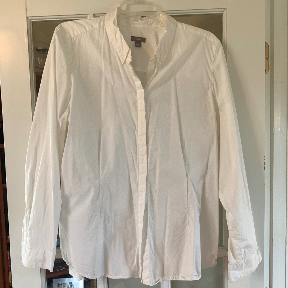 J.Jill 100% Cotton Button Up Shirt White XL